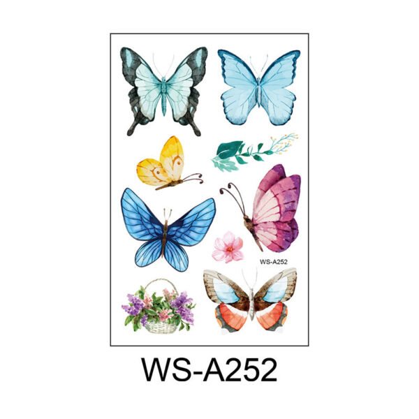 Custom Kids Beautiful butterfly Water Transfer Tattoo Stickers Birthday Party Fun Waterproof Temporary Tattoos