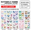Custom Kids Beautiful butterfly Water Transfer Tattoo Stickers Birthday Party Fun Waterproof Temporary Tattoos