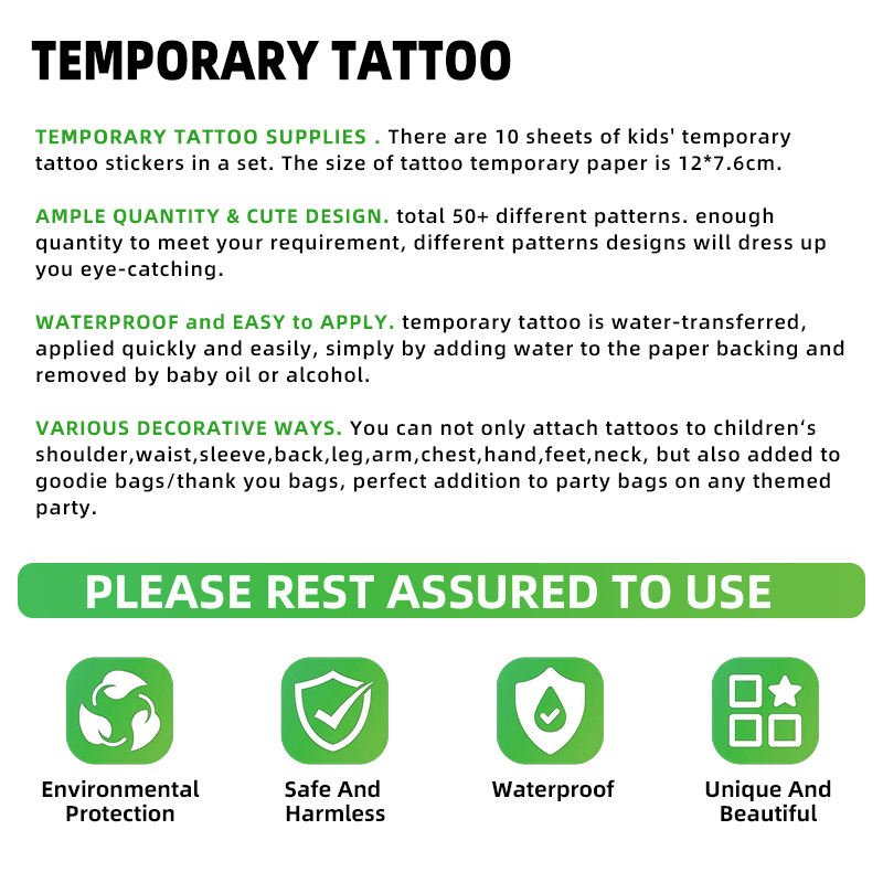 Custom Kids Beautiful butterfly Water Transfer Tattoo Stickers Birthday Party Fun Waterproof Temporary Tattoos - 图片 3